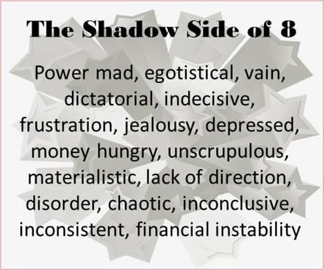 the Shadow side of the 8 vibration