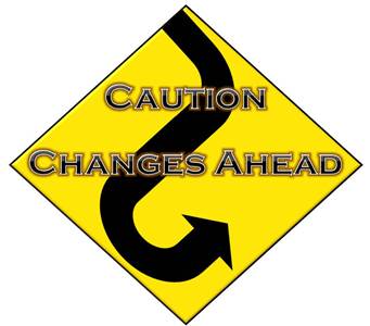 Caution signe with changes