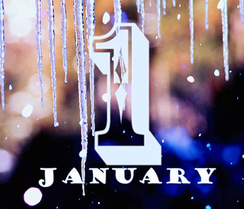 January is a 1 vibration, icicles in background