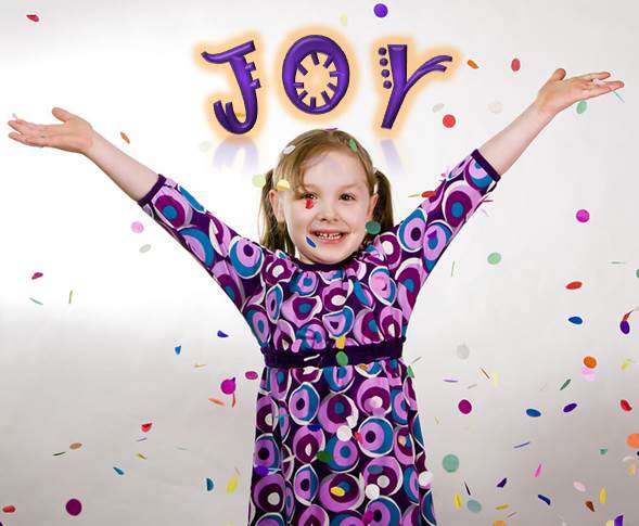 Joyful Girl throwing confetti