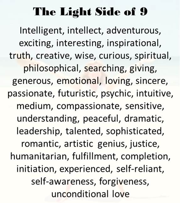 the light side of the 9 vibration