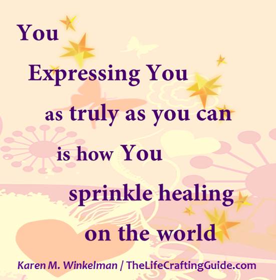 Butterfly, Hearts with words "You Expressing You is how you sprinkle healing on the world"